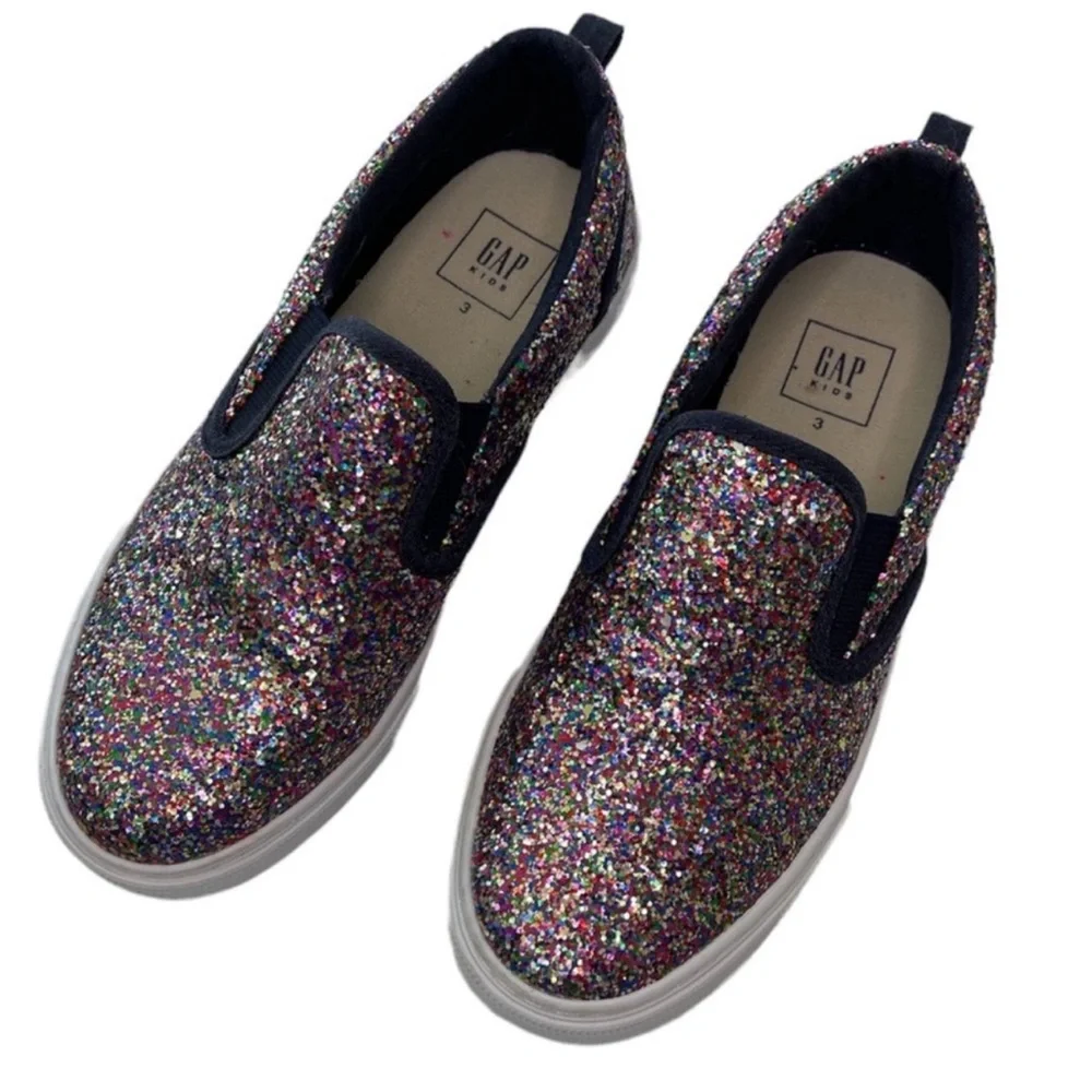 GAPKids Tennis Shoes Sneakers Slip-On Multi Colored Glitter Girls Size 3